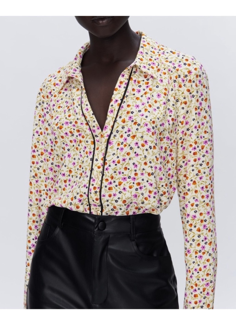 ZARA MINI FLORAL PRINT SHIRT Size M NWT